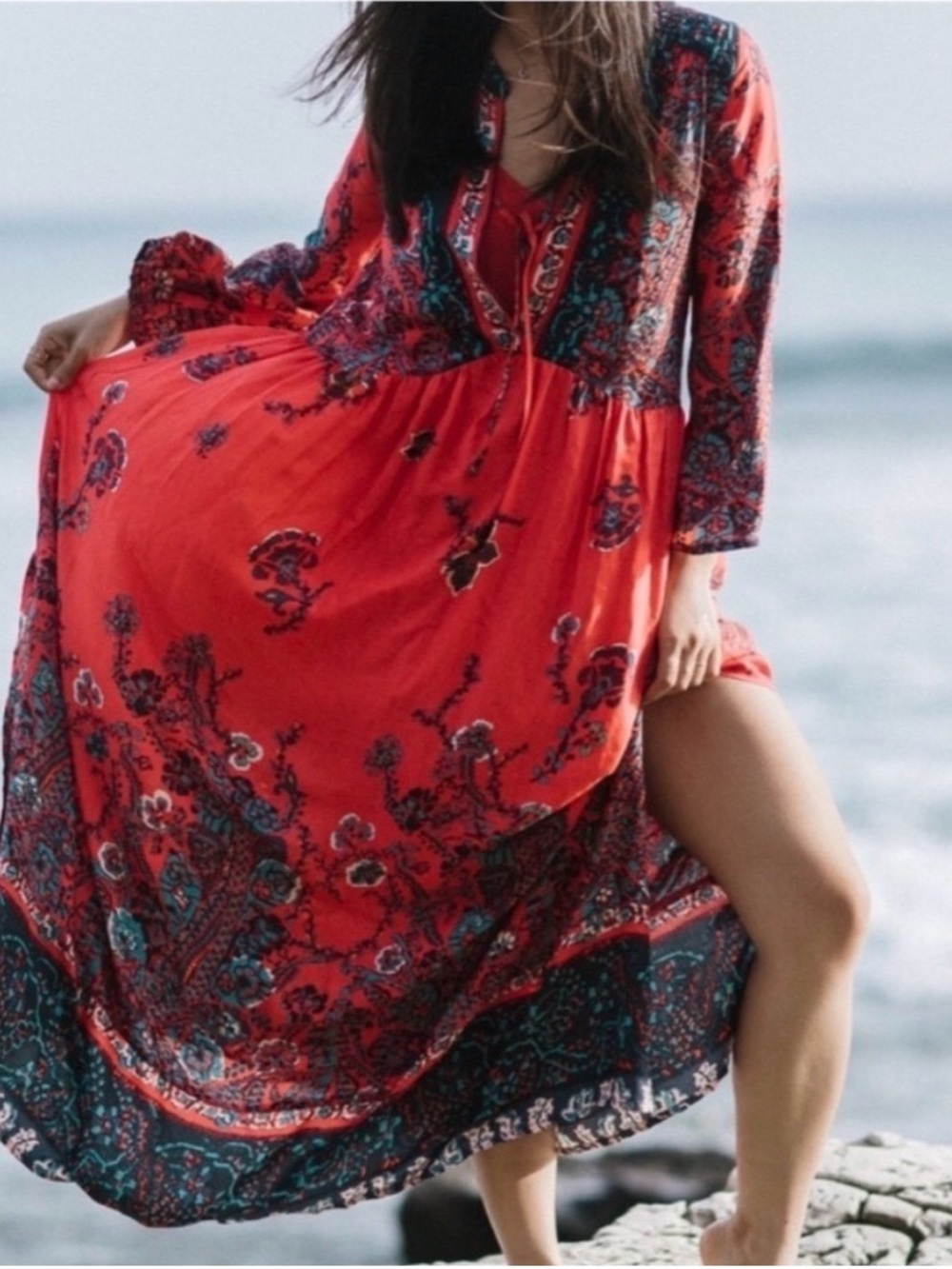 Free People If You Only Knew Paisley Floral Boho Maxi Dress
Cottage